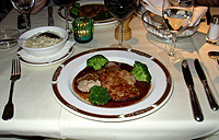 Veal filet with a rich sauce and risotto on the side