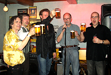 Hoisting a few at the Bierhaus in Sempach CH