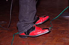 Red shoes for the Blues Crew. Photo by Werner Gantenbein.