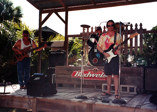 On stage at the L&M in Cedar Key, 2002