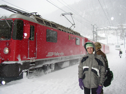 Chuck rides the Rhatische Bahn in Arosa