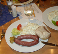 Dinner at the Gwolb - Schblig mit Kartoffelsalat