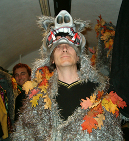 Chuck as wild boar, with Christian Schenker. Carnival, Olten CH